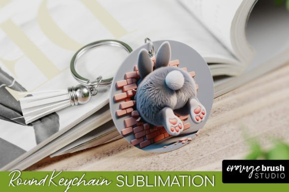 3D Hole in Wall Easter Bunny Keychain