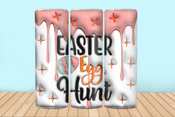3D Inflated Easter Egg Hunt Tumbler Design