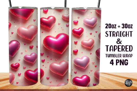 3D Inflated Hearts Tumbler Wrap Guide
