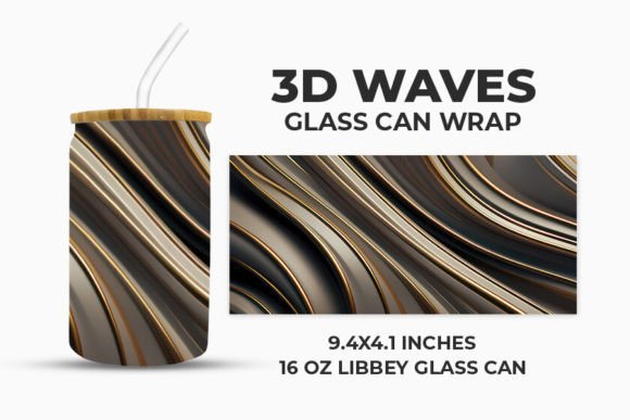 3D Waves Glass Can Wrap: Elevate Your Branding