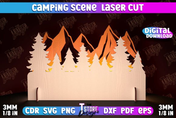 Camping Scene Laser Cut 3D Candle Box: Elevating DIY Decor with Precision Design