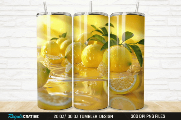 Designing with the 3D Fresh Lemons 20 30 Oz Tumbler Wrap for Custom Drinkware