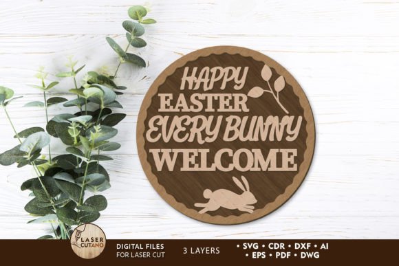 Easter Round Panel Crafting Template