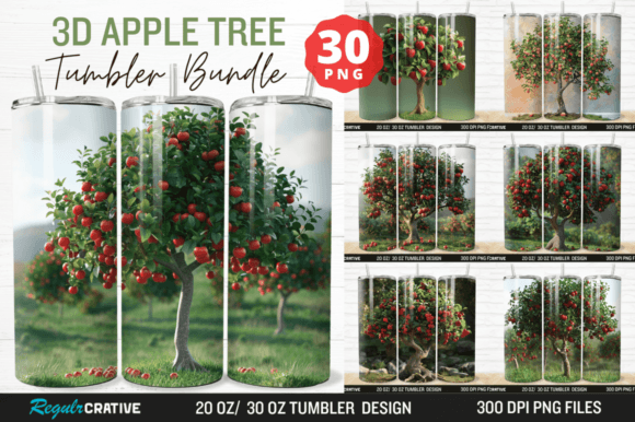 Elevate Designs with 3D Apple Tree Tumbler Wraps