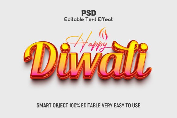 Elevate Your Festive Designs with the Diwali 3D Editable Text Effect Style