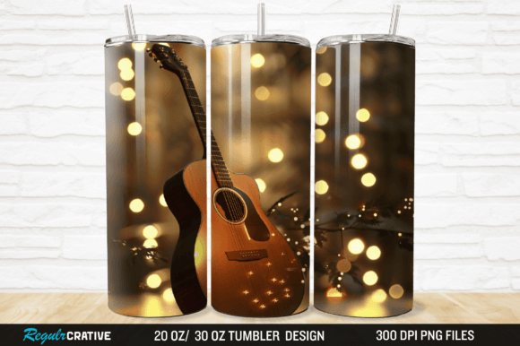 Elevating Sublimation Designs with the 3D Acoustic Guitar 20 30 Oz Tumbler Wrap