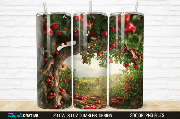 Evaluating the 3D Apple Tree 20 30 Oz Tumbler Wrap PNG for Sublimation Projects