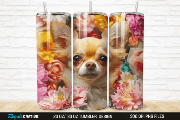 Evaluating the 3D Chihuahua Dog Flowers Tumbler Wrap for Sublimation Projects