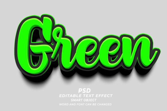 Green PSD 3D Editable Text Effect Guide