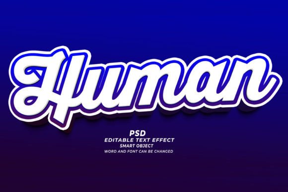 Human PSD 3D Editable Text Effect Guide