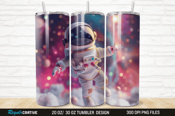 Integrating the 3D Cute Galaxy Astronaut Rocket Tumbler Design into Your Sublimation Workflow