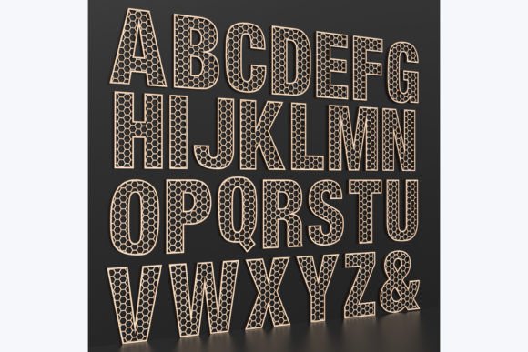 Laser Cut Honeycomb Letters SVG Files