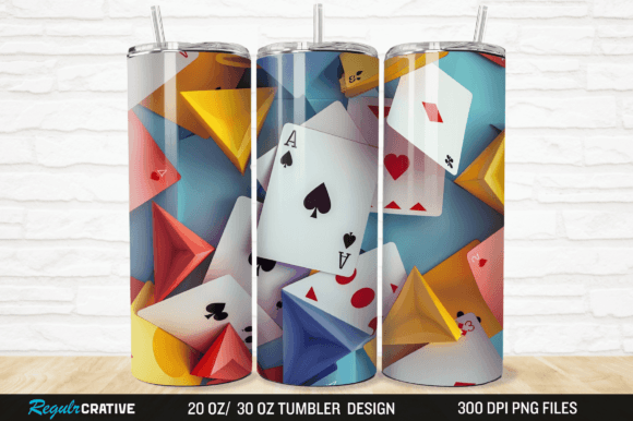 Mastering the 3D Playing Cards 20 30 Oz Tumbler Wrap for High-Quality Sublimation Projects