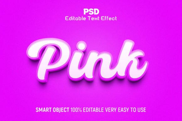 Pink 3D Editable PSD Text Effect Style: Elevating Digital Design with Precision and Flair