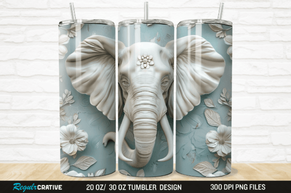 Strategic Branding with the 3D Floral Elephant 20 30 Oz Tumbler Wrap