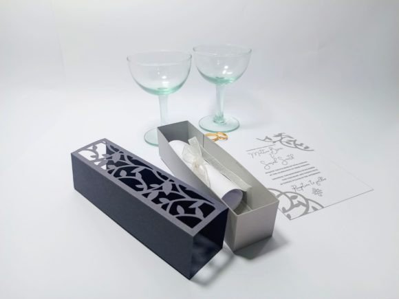 Vine Leaf Invitation Box & Place Card Set