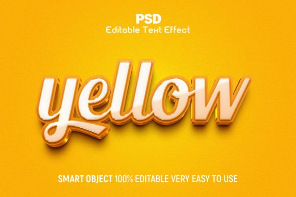 Yellow 3D Editable PSD Text Effect